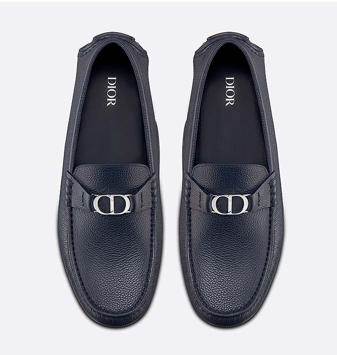 西服穿搭樂福鞋收藏 3 Dior 樂福鞋 海軍藍顆粒小牛皮