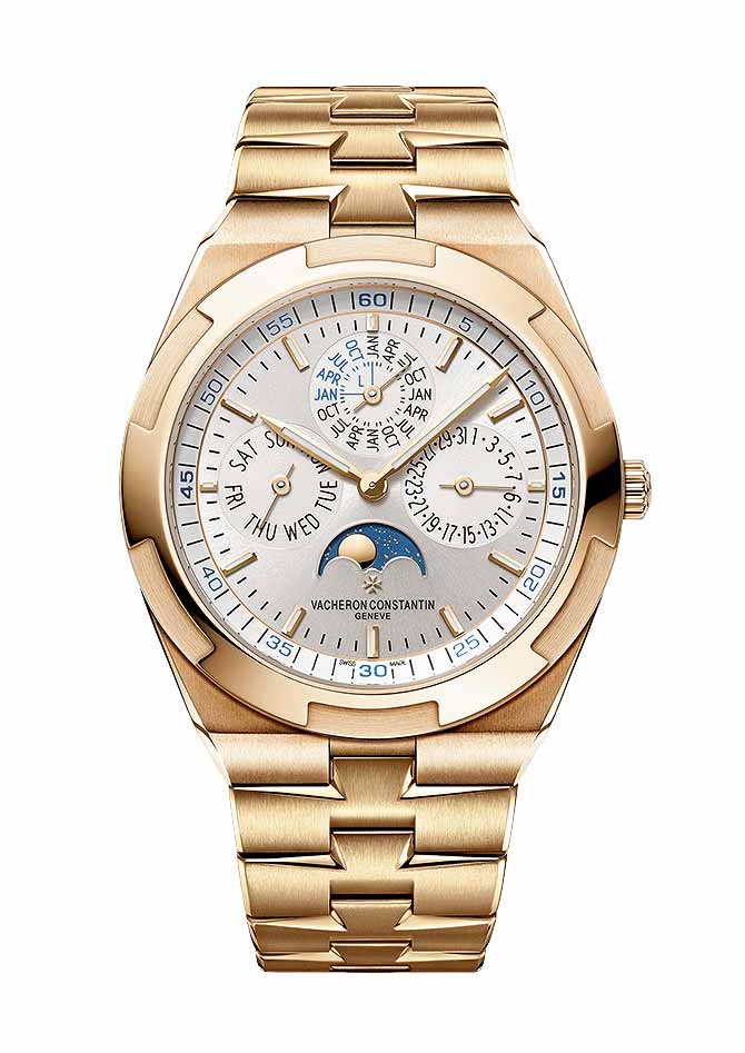 西服穿搭鏤空計時腕錶推薦 5 Vacheron Constantin江詩丹頓 Overseas 鏤空超薄萬年曆腕錶